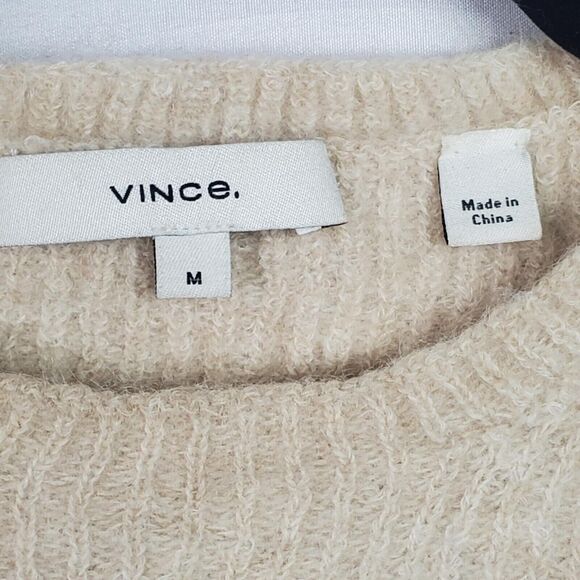 Vince Women's Ribbed Featherweight Mohair Wool Blend Crew Neck Sweater Size S - Picture 2 of 6